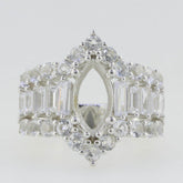 14K White Gold Semi Mount Ring Setting Marquise MQ 12X6mm - Syzjewelry